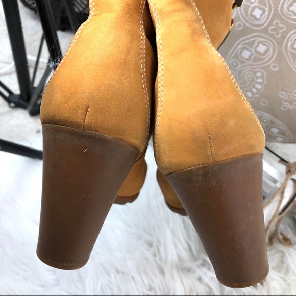 Timberland lace up Chunky Heel Nubuck boots 8.5 - Picture 7 of 8